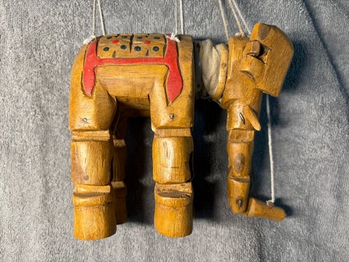 Vintage wooden elephant - wooden,