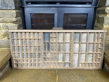 Vintage Letterpress Wood Printers Tray, Old Shelf Rustic Shelf Curios Display 07