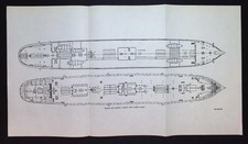 Falls of Garry Sailing Ship Plan – 1927 Fold-Out Deck & Cabin Illustration