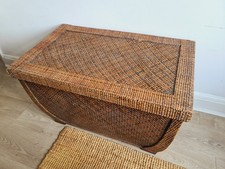 Antique woven rattan travel - antique,