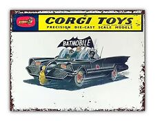 Corgi Style Batmobile Metal Garage Car Sign Bedroom Den Shed
