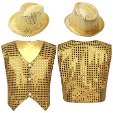 UK Boy Girls Sequins Vest