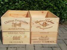 4 x 12 bottle size - Wooden Wine Box Crate for Vintage Shabby Chic Home Storage