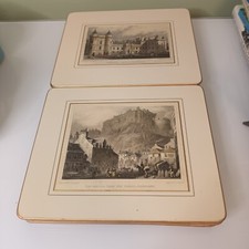 Set of 12 Vintage Lady Clare Placemats with Scenes Edinburgh Scotland 24 x 20cm