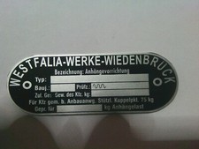 Type plate AHK trailer hitch