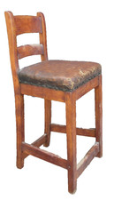 Antique Early 20th Century Wooden Engineers Bench Desk Bar Work Lab High Chair