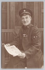 RPPC WW1 Salvation Army Man Holding The War Cry Newspaper London Photo Hester