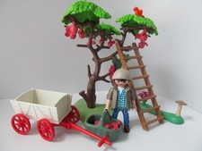 Playmobil Dollshouse/Farm: Farmer, apple tree, wagon & fence NEW