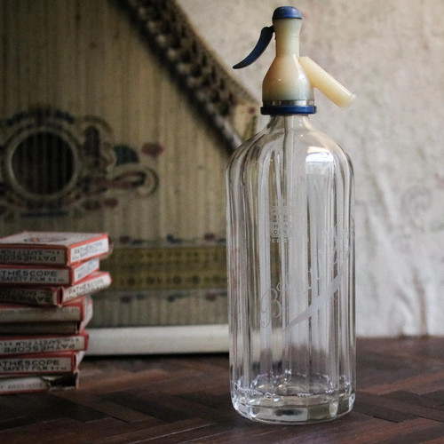 1920 blue glass soda - blue,