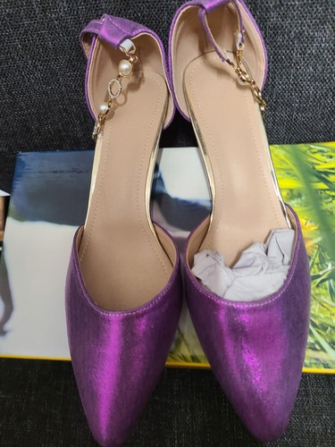 Ladies metalic purple pointed - metalic,