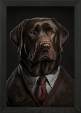 Labrador in a Mens Suit Framed