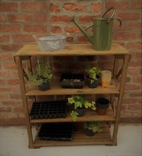 Staging Greenhouse Racking Flower Shelving Potting Bench Shelf Wooden 4 Tier