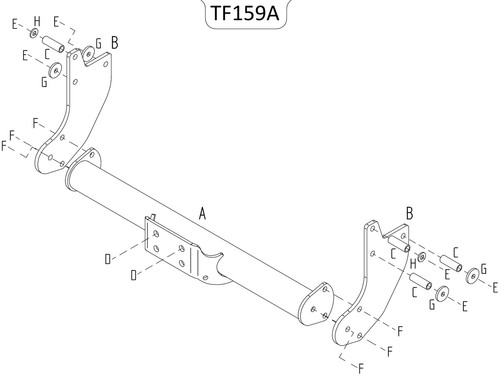 Towtrust fixed flange towbar - fixed,