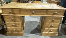 Modern Pedestal Pine Desk