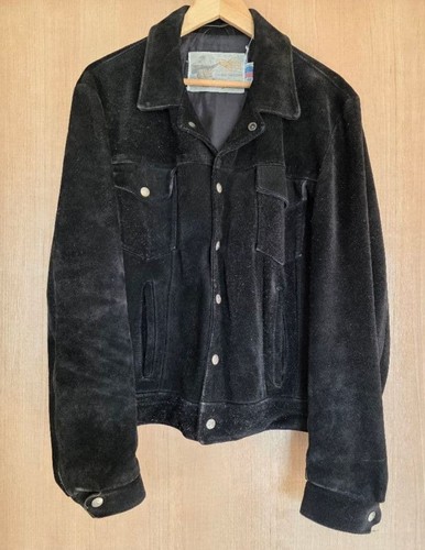 Schott black suede - suede, leather