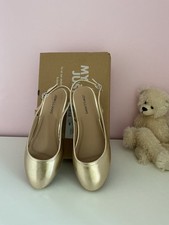 New Extra wide7eee Gold Sling Back Wedge Shoes.