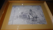 Steam train painting - painting, terry