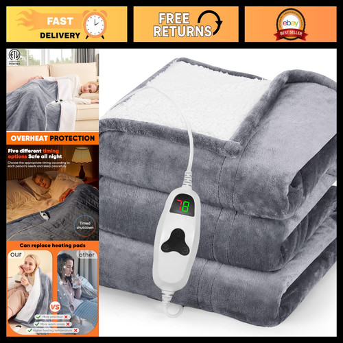 Electric heated blanket throw - electric,