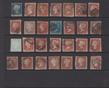 GB QV 1840 SG4/5 2d Two Pence Blue 26 x 1d Penny Red SG8 Maltese Cross & Numeral