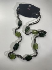 M&S Green Long Bead Necklace
