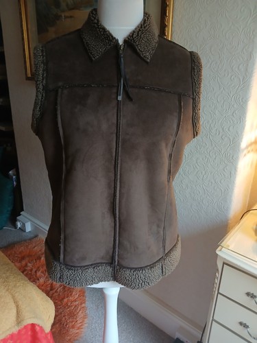 Gilet faux suede sheepskin - faux, suede/sheepskin