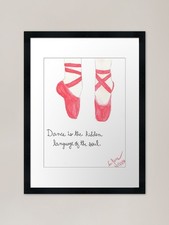 Red pointe shoes Framed Art