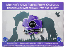 PB25 - PURPLE POPPY PIN BADGE 2025 FROM MURPHY'S ARMY - OFFICIAL CHARITY LISTING