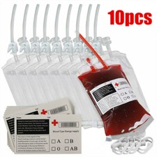 10X Halloween Blood Party Bags Energy Drink IV Bags Vampire Cosplay Props UK