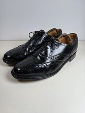 Loake Black Brogues Northolt Men’s 9.5 Uk Black Leather Leather Sole GC
