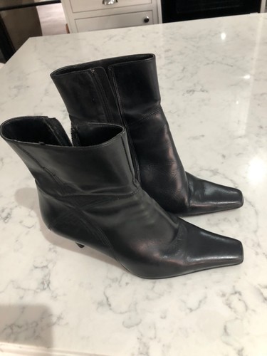 Ladies black leather block - black,