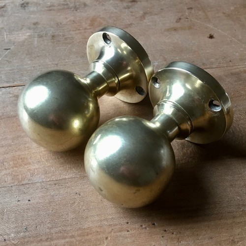 Pair brass door knobs - a,