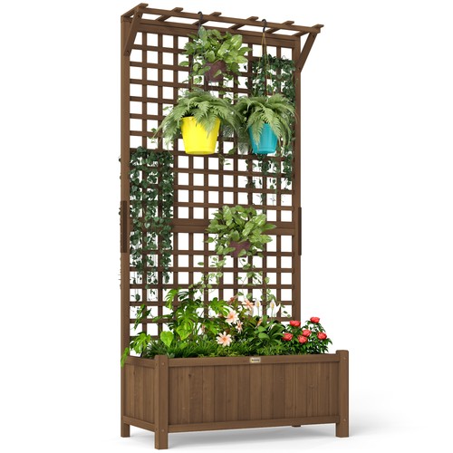 Outsunny wood planter - wood, with