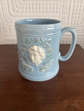 Large Blue Melba Ware 1953 Coronation Tankard