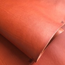 2.5-3mm Dark Orange Italian Veg Tan Full Grain 100% Real Leather Cow Hide Sheets