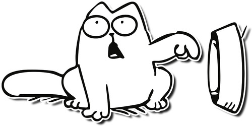 Simons cat sticker vinyl - simons,