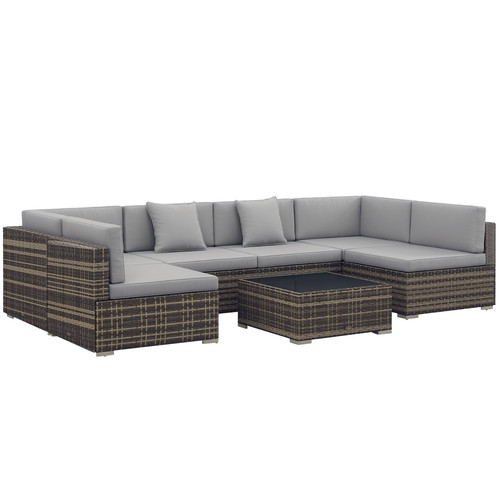 Outsunny 7pc rattan garden - rattan,