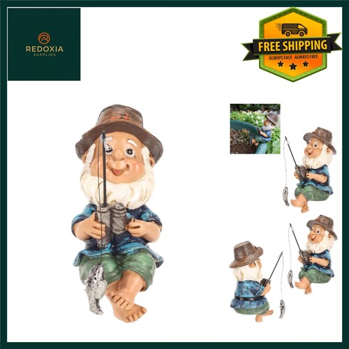 Charming fishing gnome statue - charming,