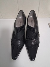 Gabor Ladies Black patent leather heeled trouser shoes size 4D UK/37 EU NEW