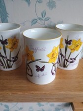 Laura Ashley  3 Mugs Daffodil pattern 1996 Vintage