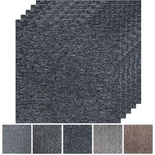 20-100X Carpet Tiles 50x50cm Carpet Floor Tiles Non-Slip Flooring Rugs for Home