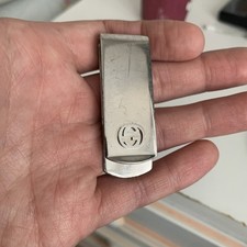 Genuine GUCCI Money Clip Silver Tone with 3D G Logo