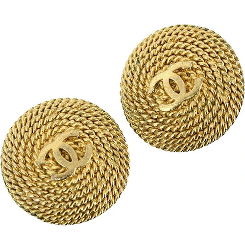 Auth chanel earrings chain - gp,