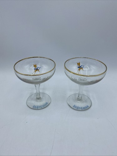 Pair babycham glasses - babycham,