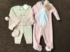 Bundle of baby girls warm winter clothes outfit x 2 size 0-3 months 