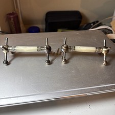 Antique Pair Of Large Silver Plate & Mother Of Pearl Master Cutlery Rest/Stand 