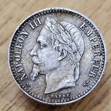 1864-A France 50 Centimes Silver Coin 2nd Empire Napoleon III