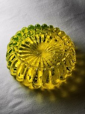 Antique Victorian Uranium Glass Pressed Piano Insulator RD No for 1859 Smal Flaw