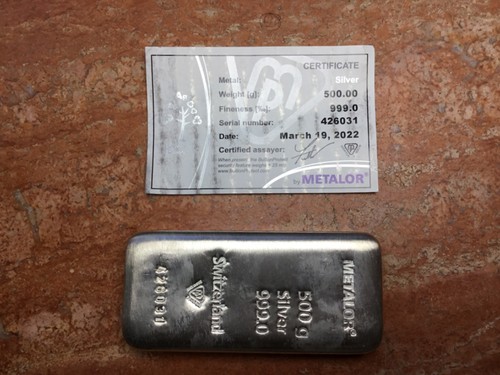 Silver bullion bar - silver,