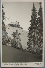 Old postcard from OLD SILESIAN BUILDING Silesia in the snow photocard around 1930