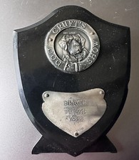 Vintage 1962 Hallmarked Crufts Brace Prize Dog Plaque Slight Damage